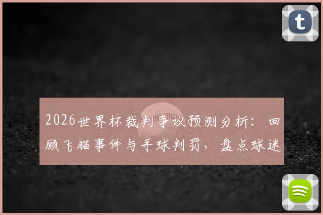 2026世界杯裁判争议预测分析：回顾飞猫事件与手球判罚，盘点球迷热议历史误判TOP10指南